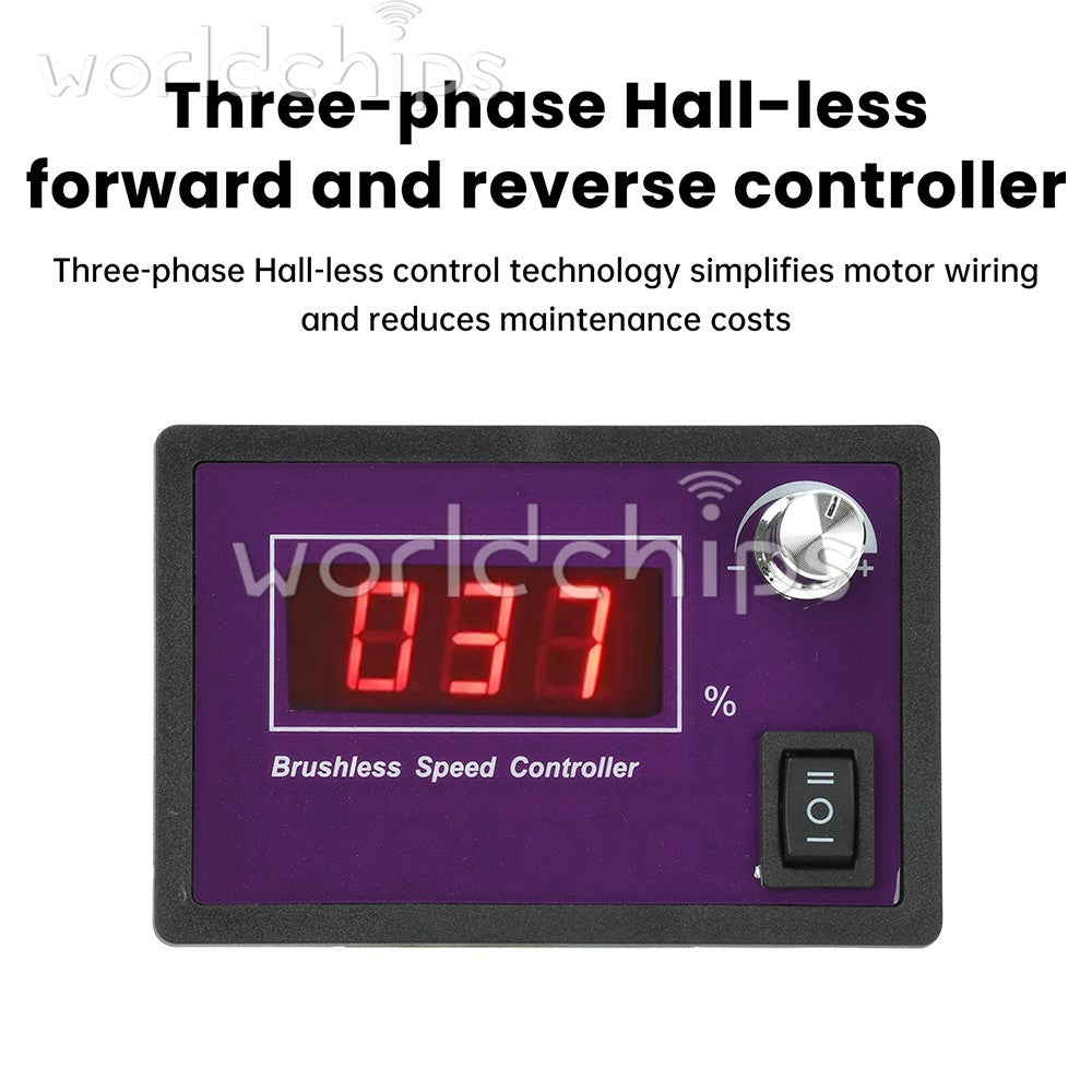 10-55V15A Brushless DC Speed Controller 3-Phase Motor Controller Forward/Reverse