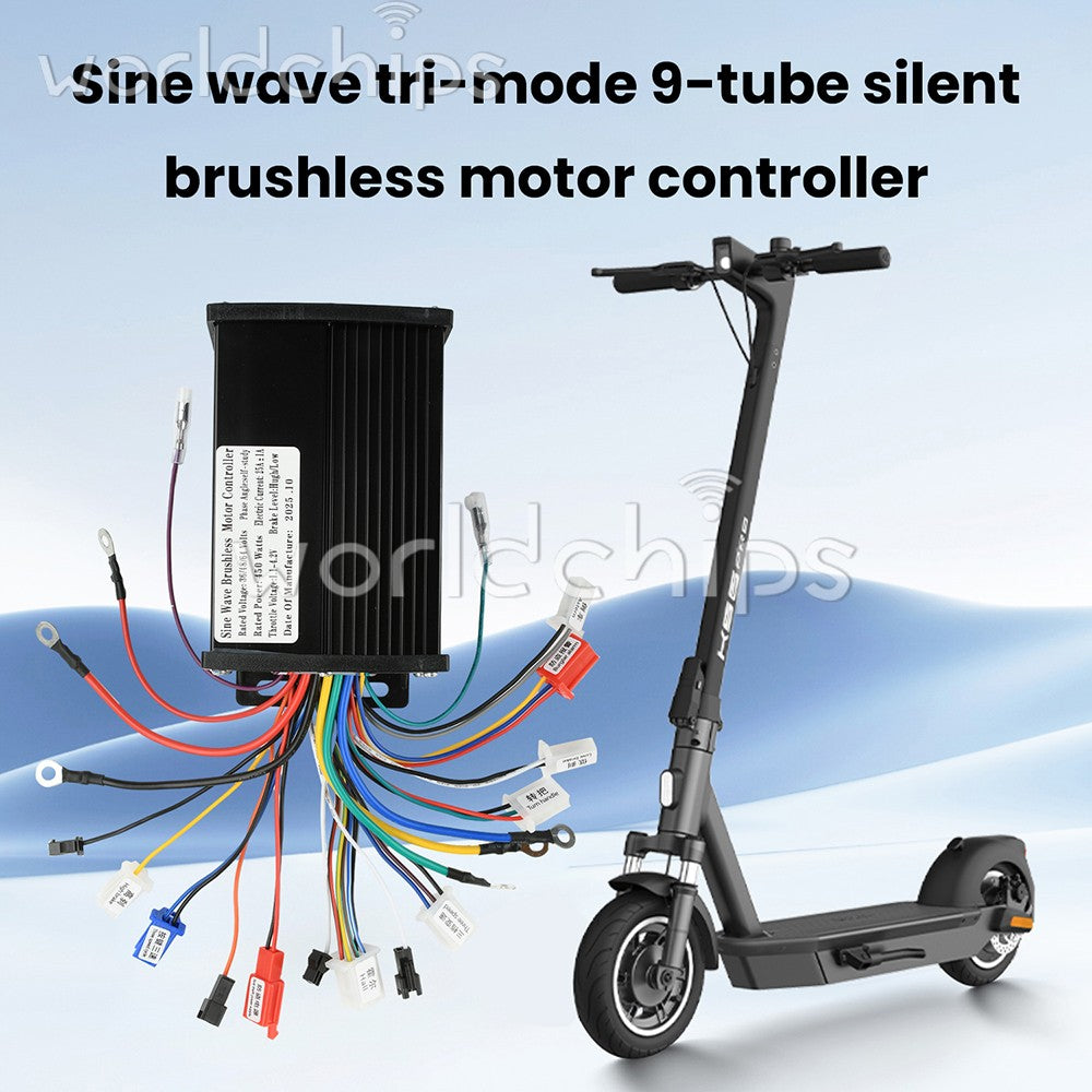 36V 48V 64V 450W Sine Wave 3-Mode 9-Tube MOS Silent Brushless Motor Controller
