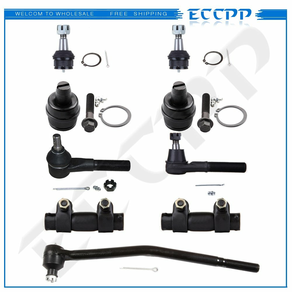 For 92-02 Ford E-150 Econoline 9pcs Front Ball Joints Tie Rods Adjusting Sleeves