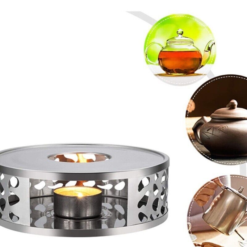 Stainless Steel Teapot Warmer Teapot Heater with Tealight Holder for Camping