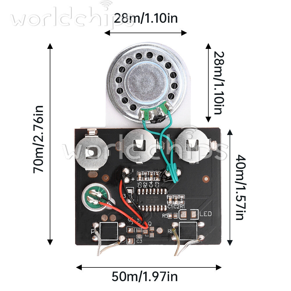 260 pieces 30S Greeting Card Recordable Voice Music Box Sound Module + Battery