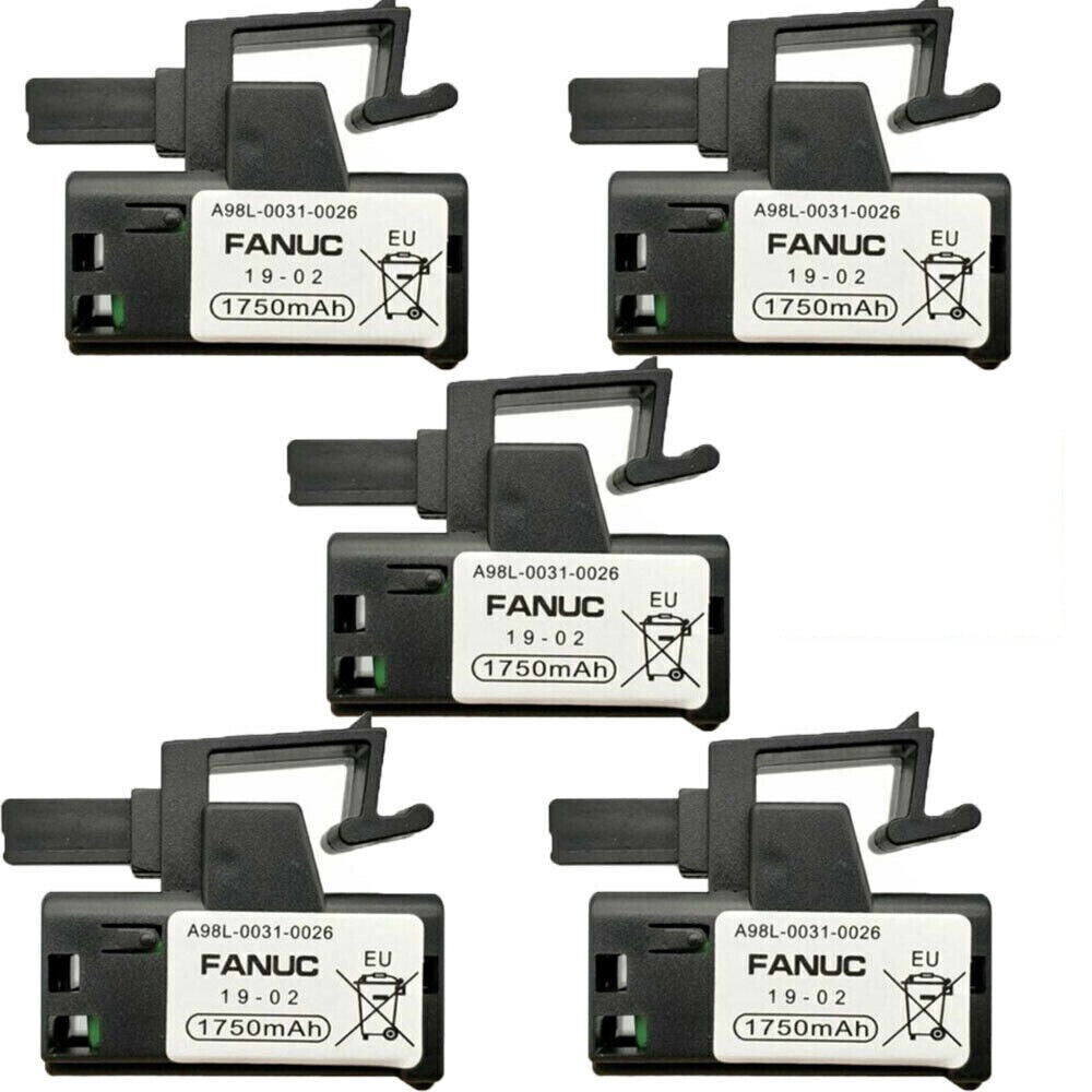 (Pack of 5) A98L-0031-0026 3V 1750mAh PLC Battery for FANUC A02B-0309-K102
