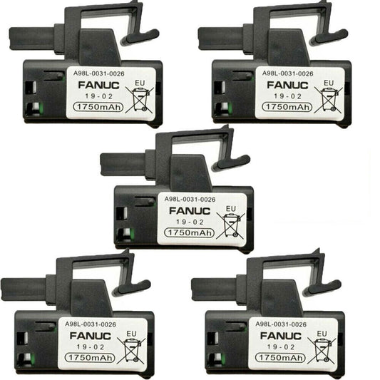 (Pack of 5) A98L-0031-0026 3V 1750mAh PLC Battery for FANUC A02B-0309-K102