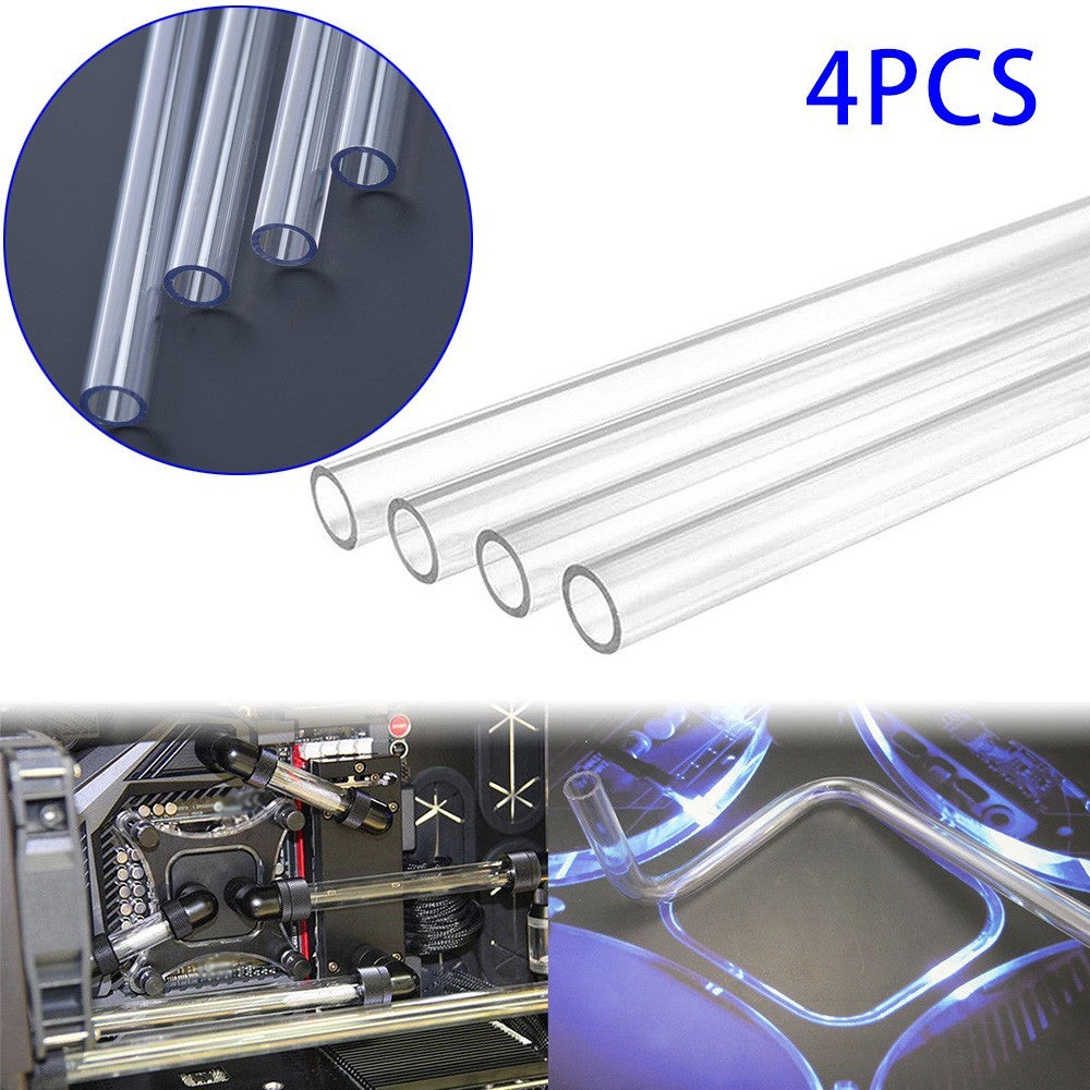 4pcs 500mm Clear Bending Hard Tubing Hose Set for High Performance Cooling