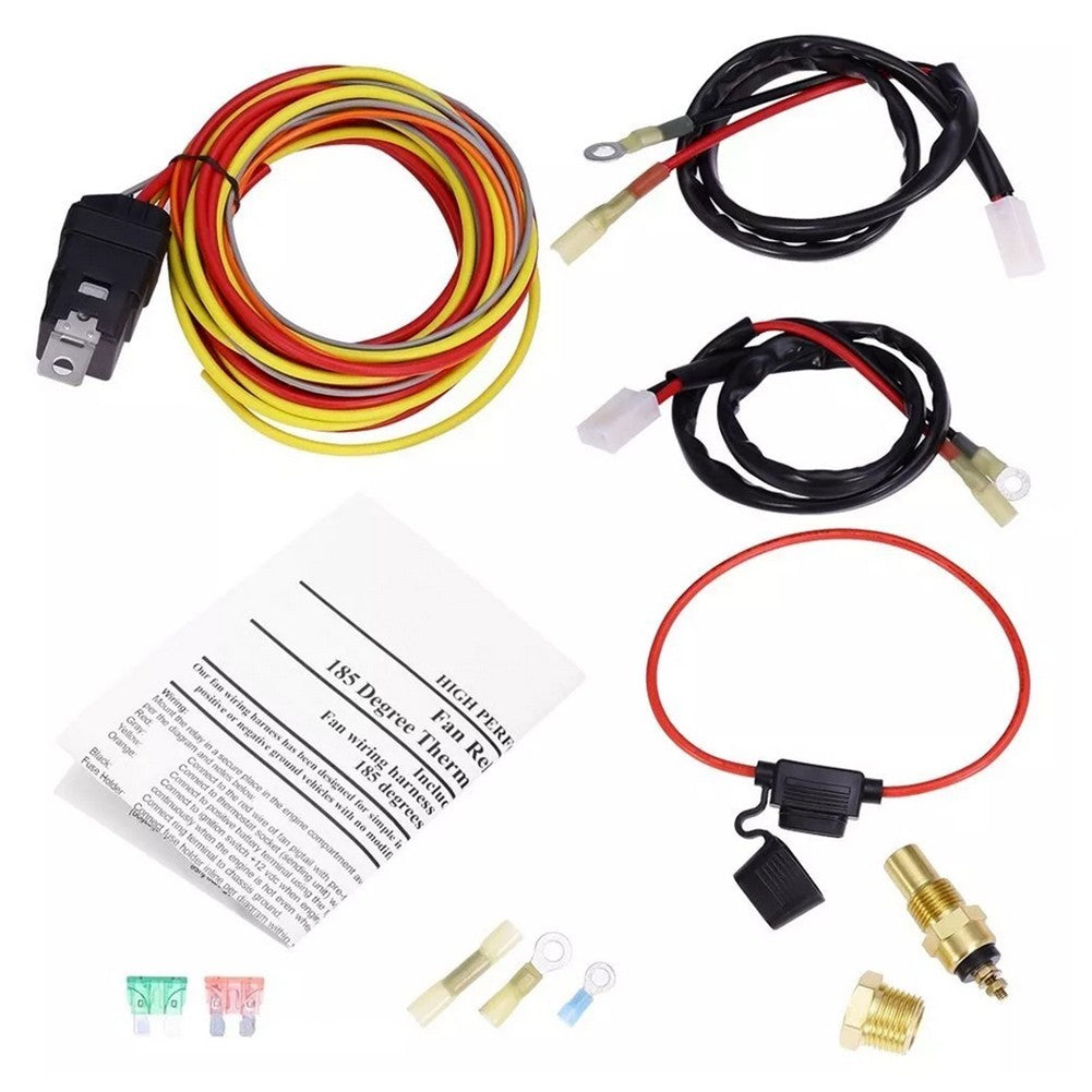Heavy Duty Electric Fan Wiring Kit with Thermostatic Switch and Fuse Block