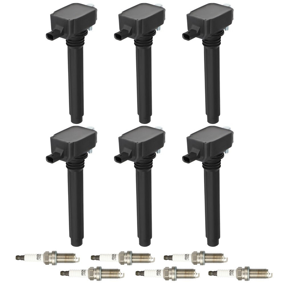 6x Ignition Coils & Spark Plugs for Chrysler Dodge Charger Jeep Wrangler V6 3.6L