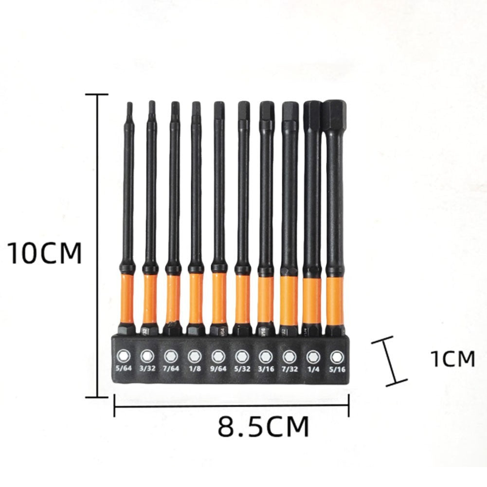 For Impact Hex Driver Bit Set 20pcs Metric SAE with Magnetic Holder 100mm