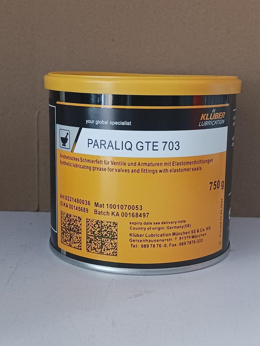 KLUBER Lubrication PARALIQ GTE 703 Grease 750g (26.5 OZ)  free ship
