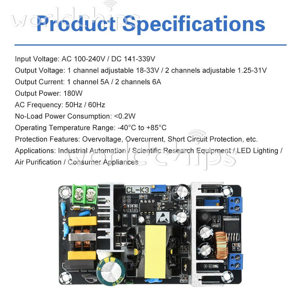 24V12V5V Switching Power Supply Board 180W High-Power Industrial Power Module