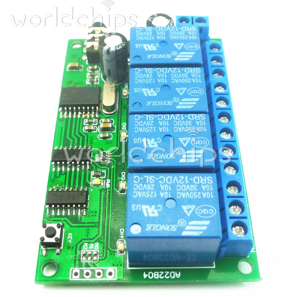 AD22B04 4-Channel MT8870 DTMF Audio Decoder Relay Remote Control Command Module