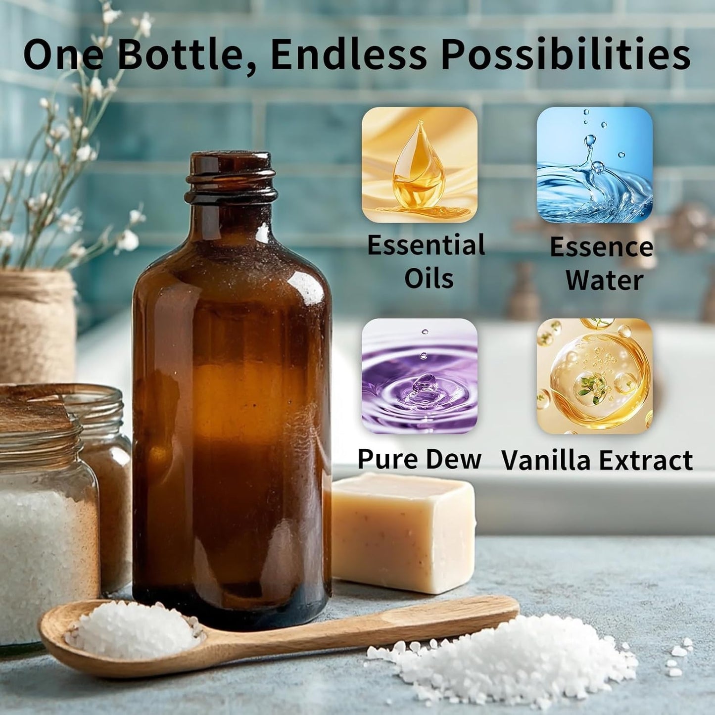 24 Pack 8oz Amber Glass Boston Round Bottles, Airtight, Leak-Proof,Phenolic Caps