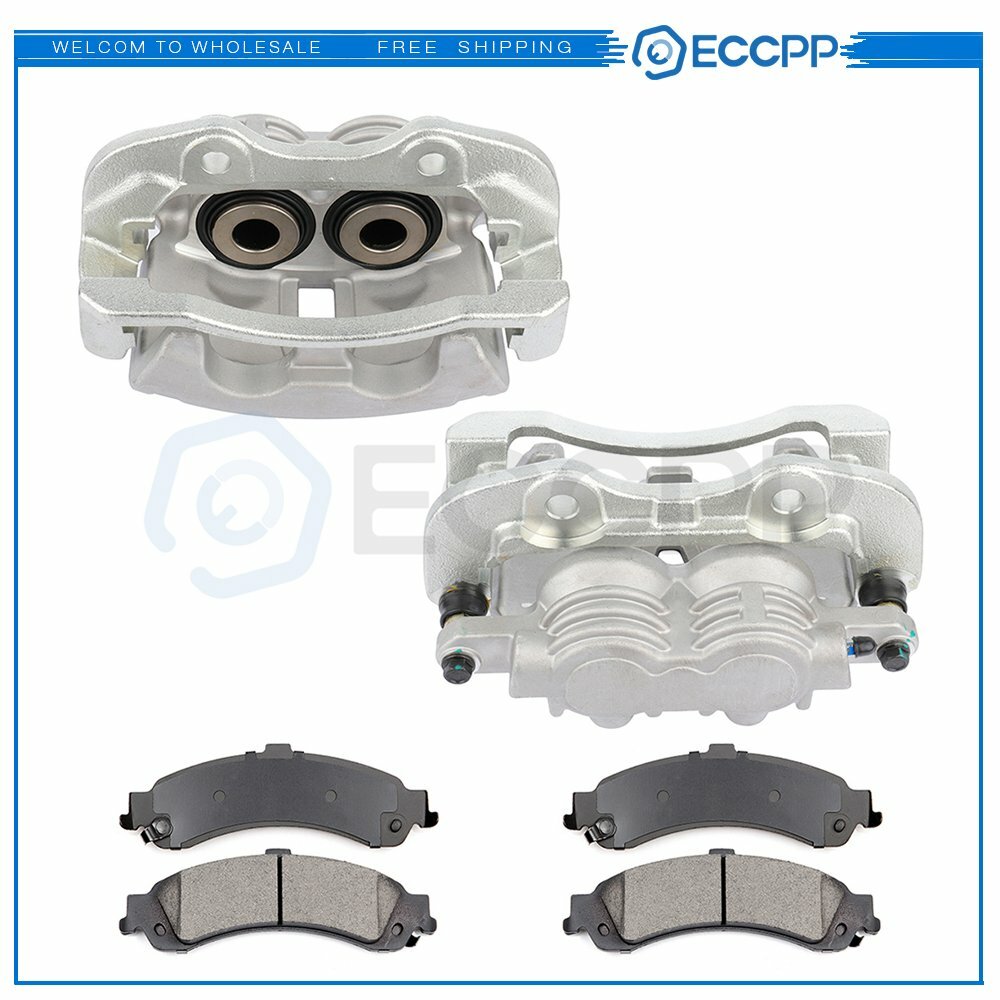 Rear Brake Calipers Brake Pads Set 6Pcs  Kit For 2002-2006 Cadillac Escalade