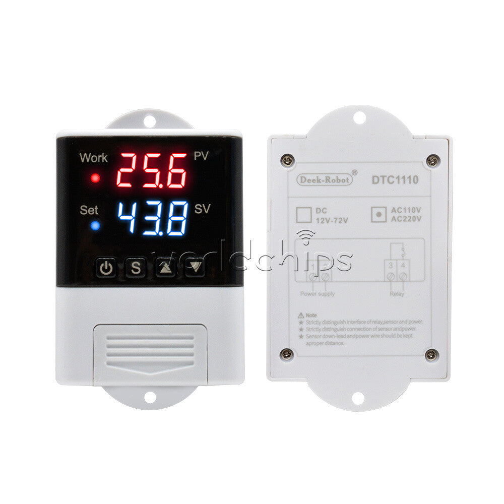 DTC1110 AC 110-220V Dual LED Intelligent Temperature Controller Thermostat + NTC