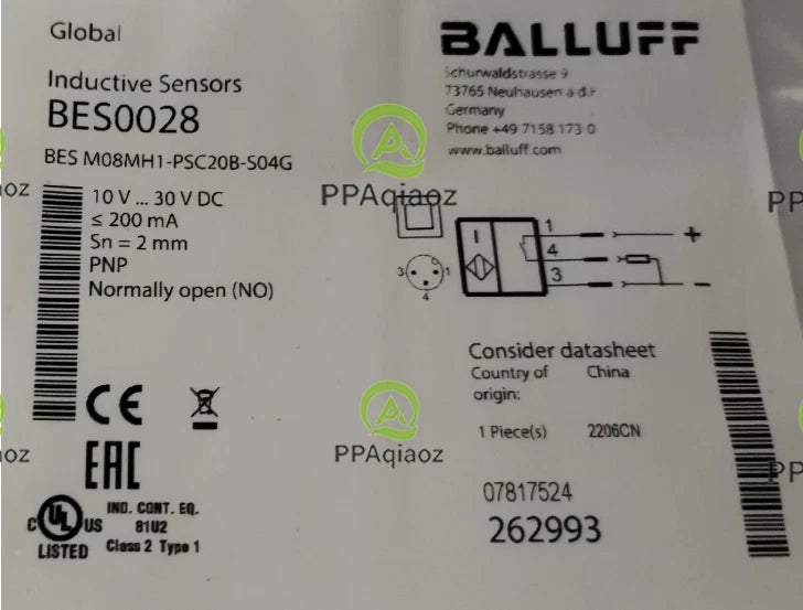 1Pcs  BALLUFF BES M08MH1-PSC20B-S04G （BES0028) sensor Fast delivery