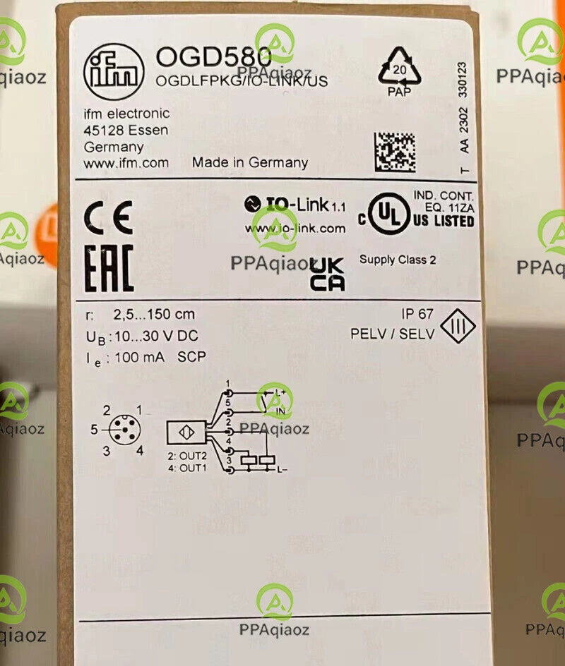 1PC  IFM OGD580 Laser Ranging Sensor OGD580 ping