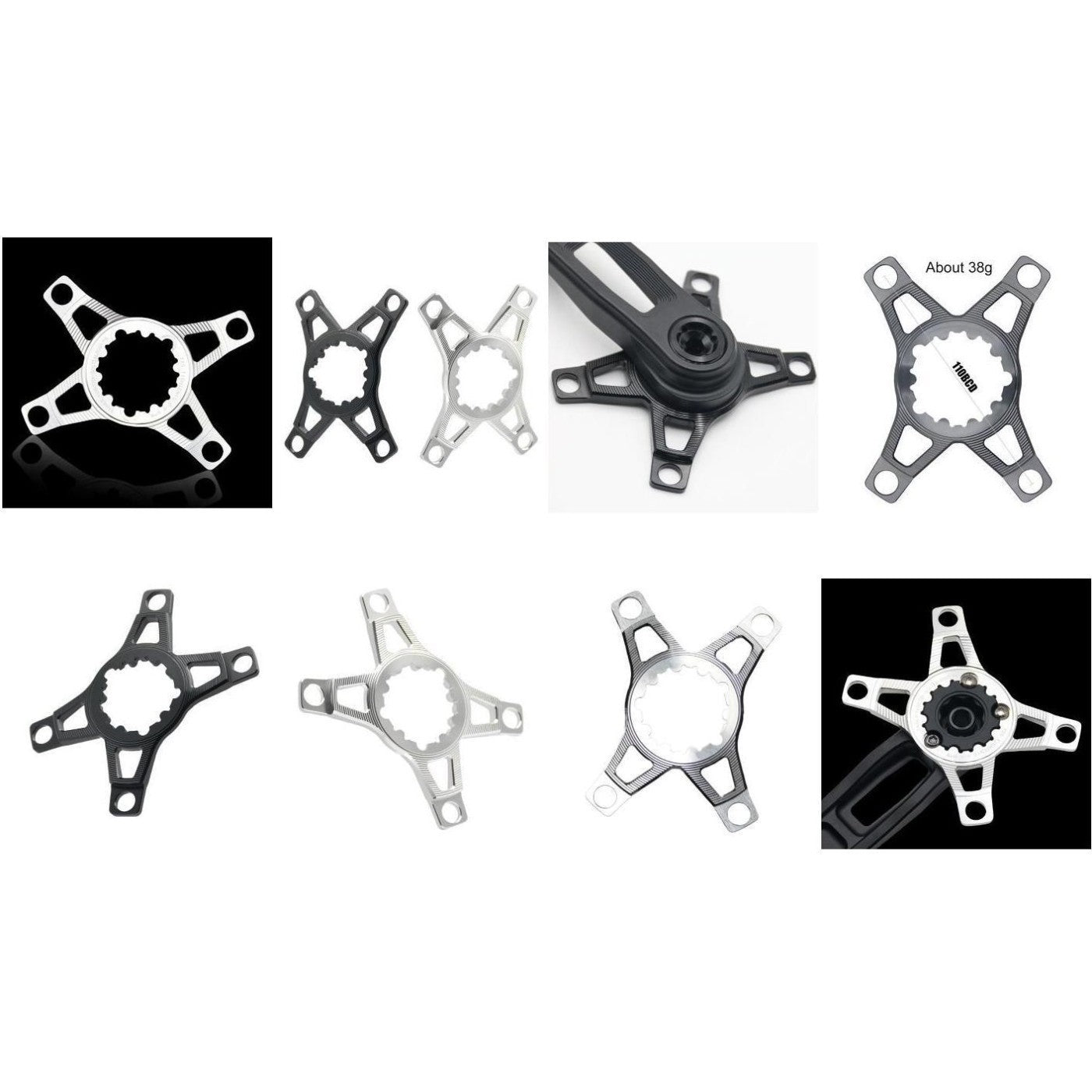 Aluminum Chainring Adapter Spider for 3 Bolt Crank Transition to 4 Bolt 110BCD