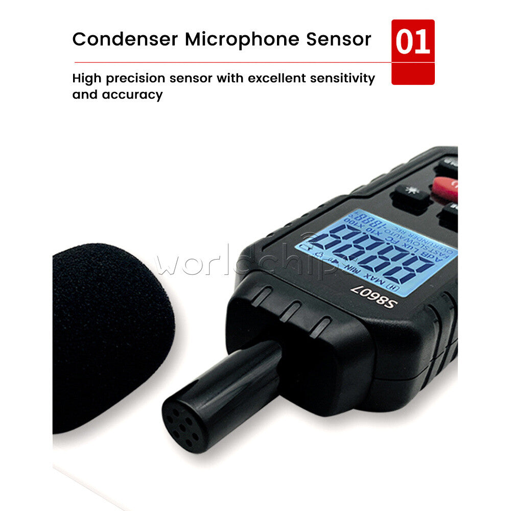 Digital LCD Sound Level Meter 30~130dB Professional Sound Noise Level Meter