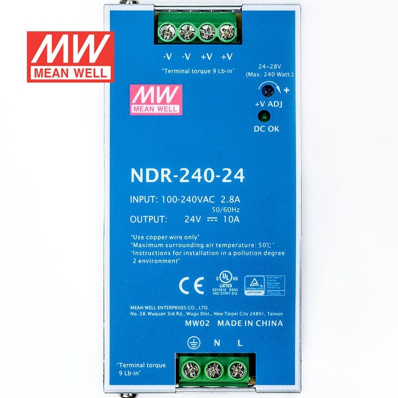 Mean Well NDR-240-24 NDR-240-48 Industrial DIN rail power supply 24V 48V 10A 5A