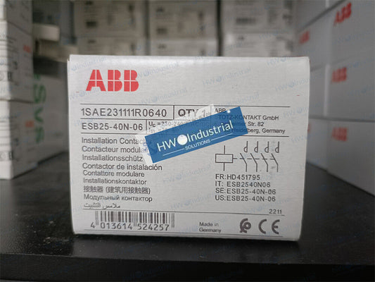 1/Piece ESB25-40N-06 ABB Building Specific Contactor Coil Voltage 230-240VAC/DC