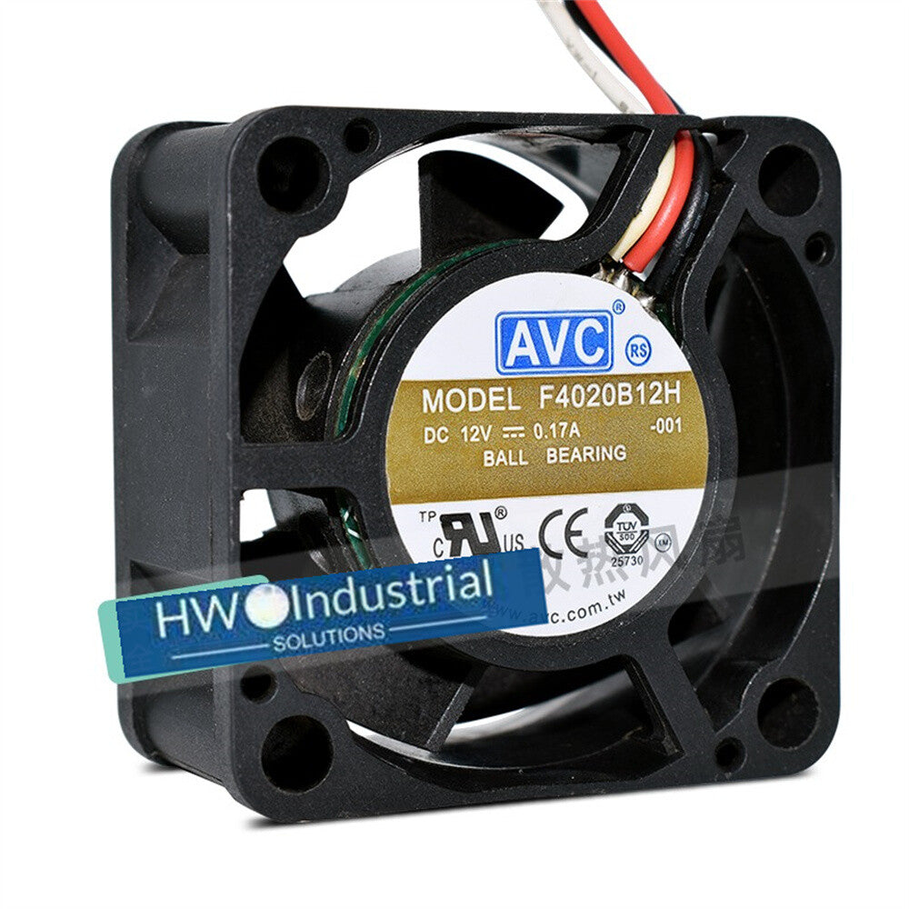 1/piece AVC F4020B12H 12V 0.17A 4020 4cm 3-wire Dual Ball Cooling Fan