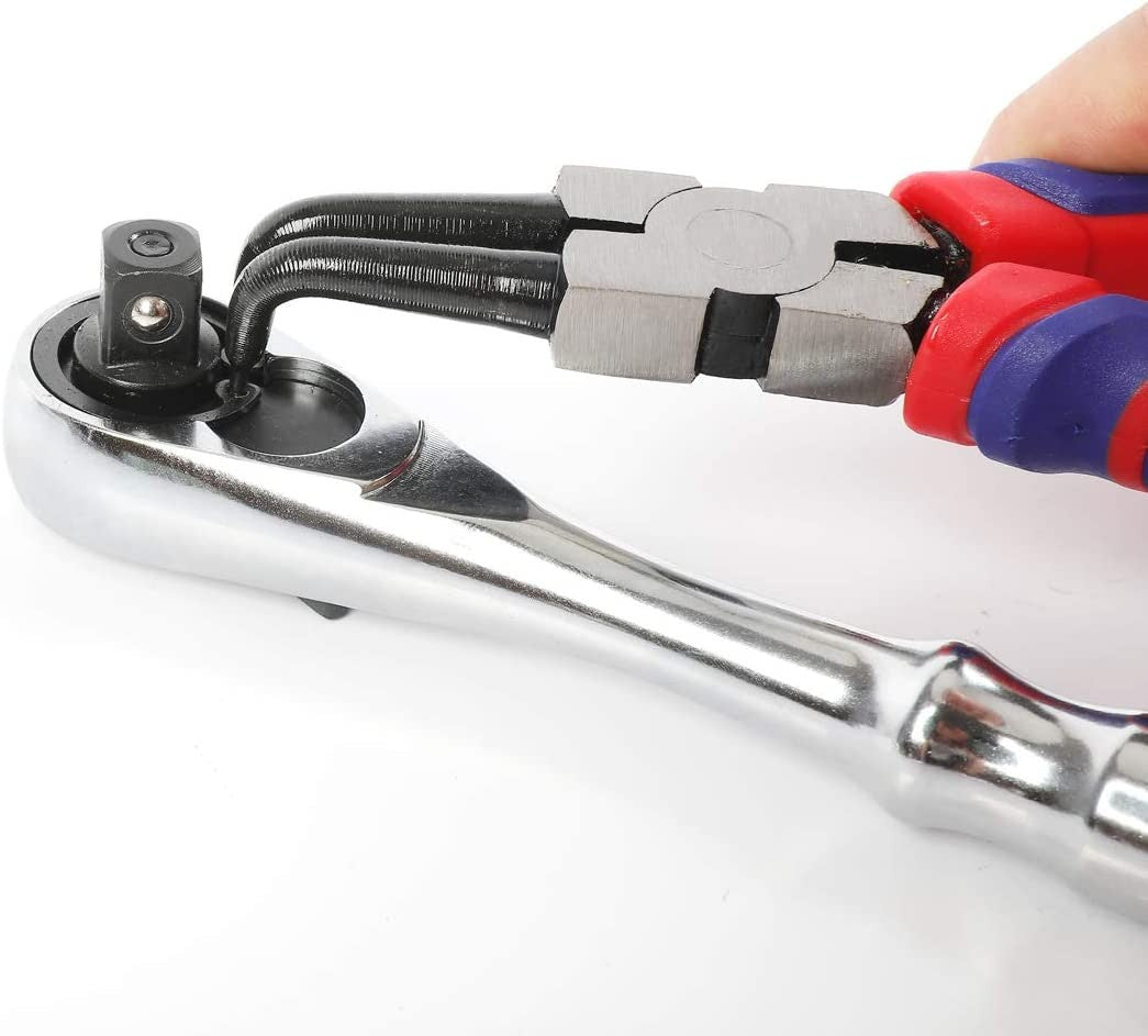4-Piece Snap Ring Pliers Set - Heavy Duty 7-Inch Internal/External Circlip Plier