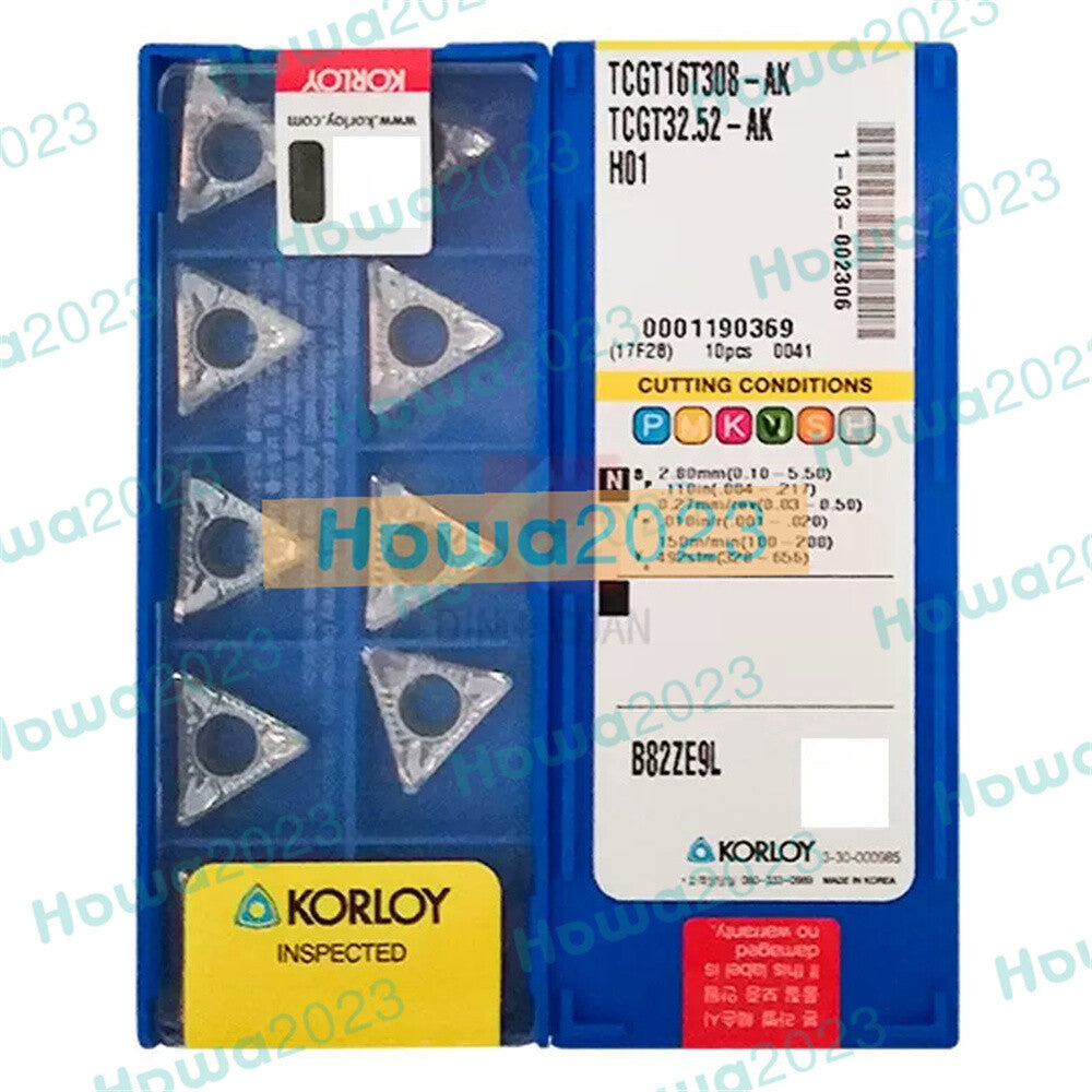 10pcs/Box KORLOY TCGT16T308-AK H01 TCGT32.52-AK Turning Blade Carbide Insert