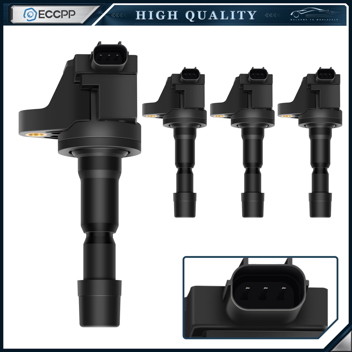 ECCPP 4 Ignition Coils For 2011-2016 Honda CR-Z 2009-2013 Honda Fit 1.5L L4