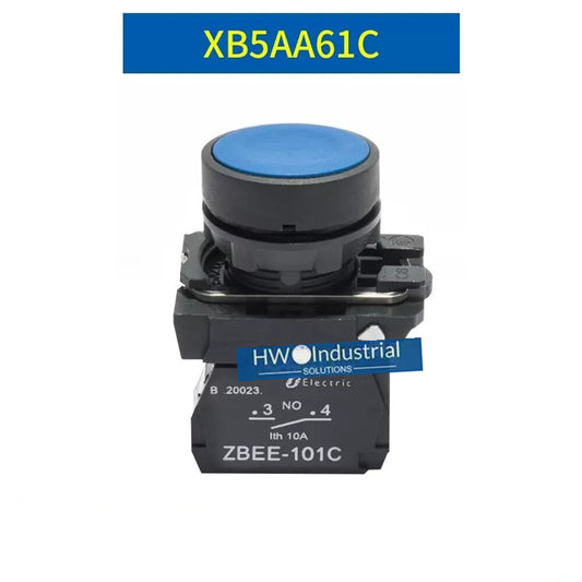 2/Piece  XB5 Series Flat Head Button Switch XB5AA61C XB5-AA61C Blue 1NO