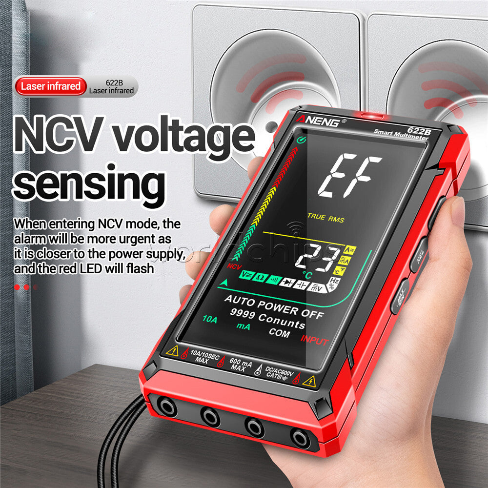 ANENG 622B Digital Smart Multimeter Auto Range DC/AC Meter Infrared Laser  Lamps