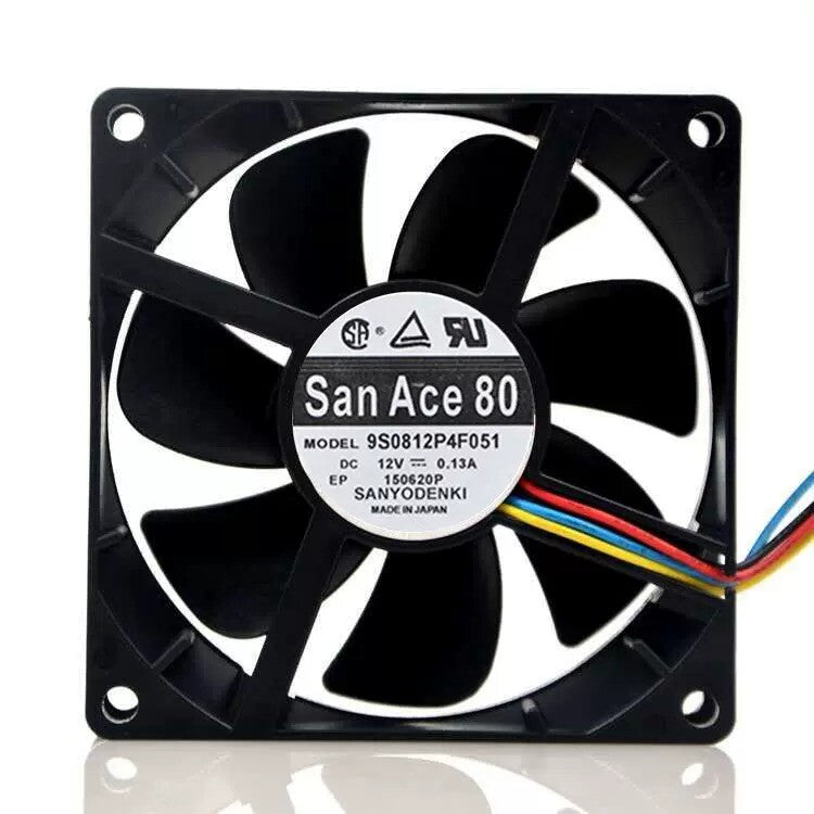 San Ace 80 9S0812P4F051 12V 0.13A 8CM 8025 Chassis Cooling Fan