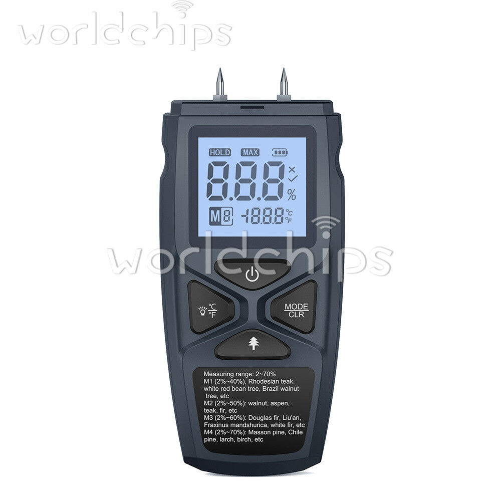 Digital Wood Moisture Meter Detector Tester Wood Firewood Paper Cardboard ℃/℉