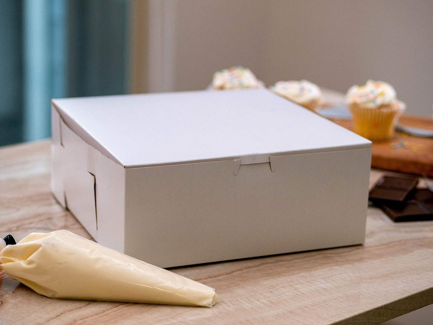 White Non-Window Bakery Box, 10x10x5.5 Inch, Case of 100 - Recyclable