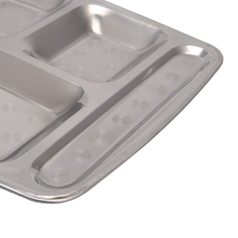 Stainless Steel Kids Snack Tray School  Food Lunch Box Plate 4/5/6 Grids
