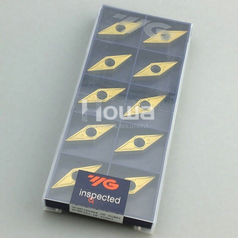 10PCS/box YG VCMT160404-UF YG801 VCMT331-UF Carbide Inserts CNC Turning Blade