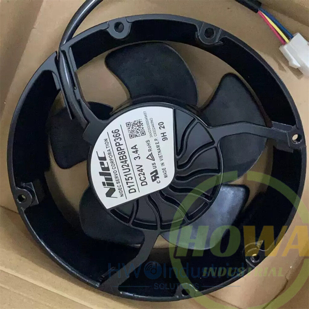 1/piece  D1751U24B8PP366 DC24V 3.4A 4-wire Nidec Cooling Fan for ABB Inverter