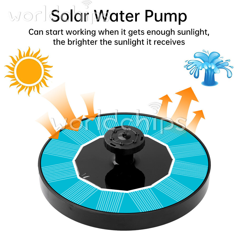 Solar Power Round Fountain Pump Upgrade 1W Solar Fountain With 4 Nozzles Kit