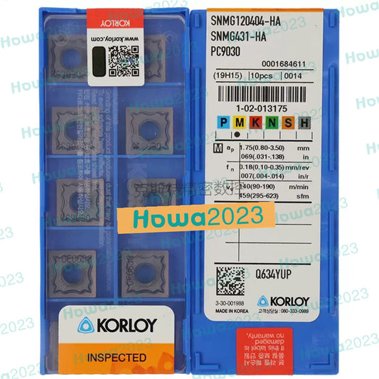 10Pcs/Box KORLOY SNMG120404-HA PC9030 SNMG431-HA Carbide inserts Turning blade