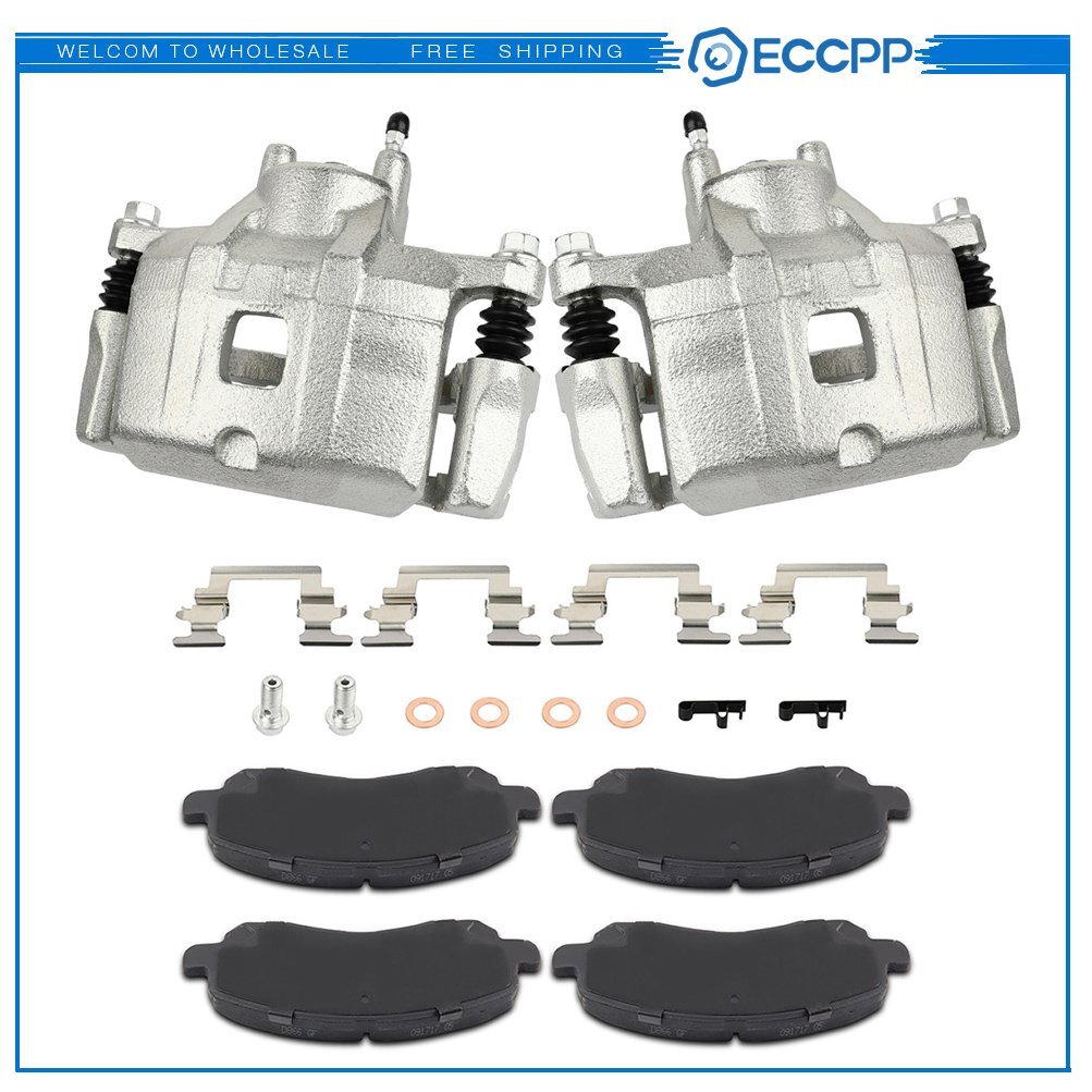 Front Brake Calipers Brake Pads Set 6Pcs  Kit For 2011-2014 Chrysler 200