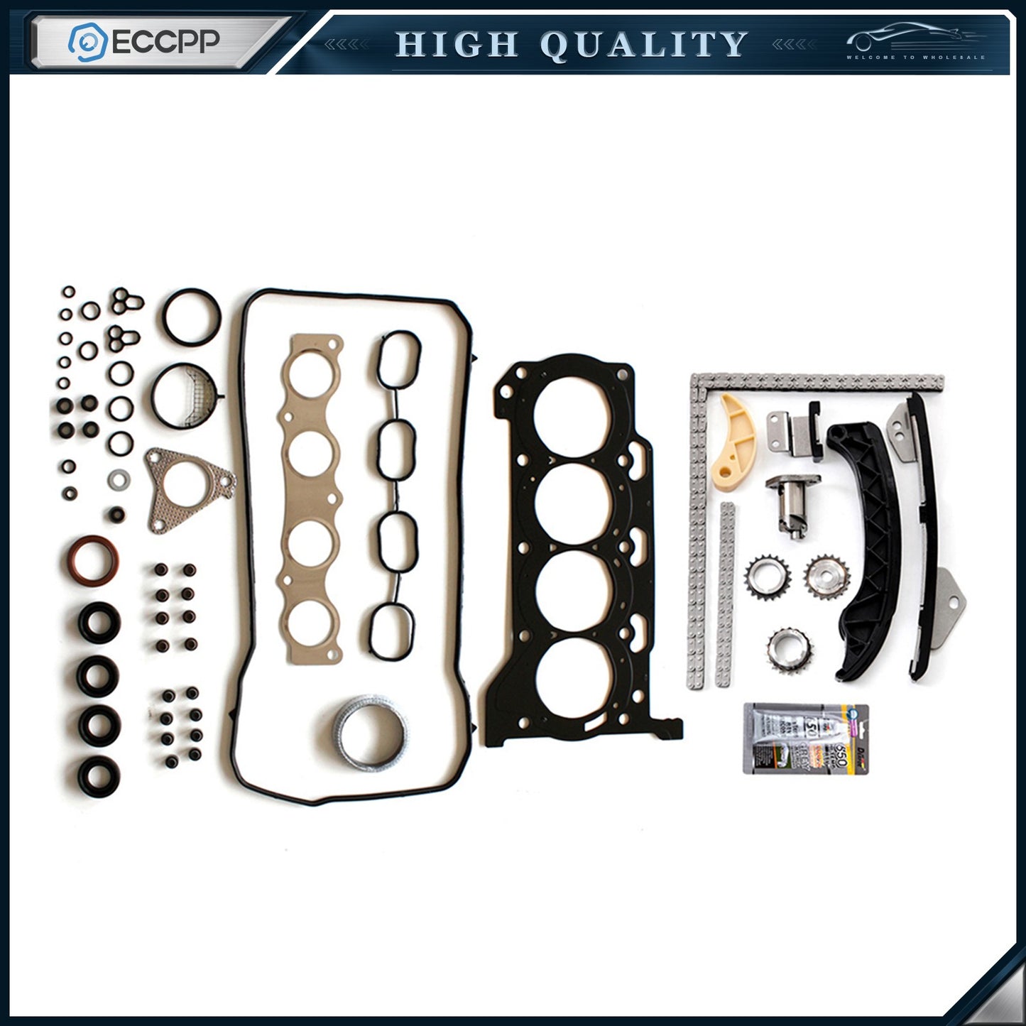 Timing Chain Kit Head Gasket Set For Toyota Corolla 09-15 Pontiac 09-10 1.8 DOHC