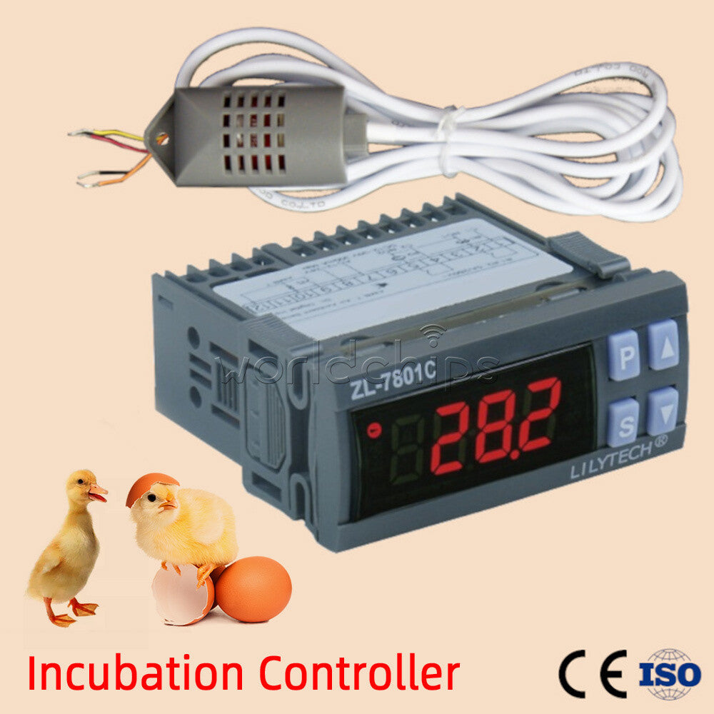 Temperature Humidity Incubator Controller ZL-7801C AC100V-240V Dual 16A Outputs