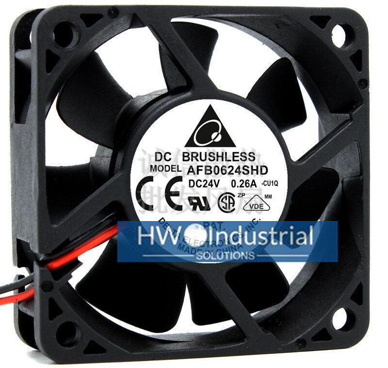 Delta 6020 6CM AFB0624SHD 24V 0.26A 2-wire Dual Ball Inverter Cooling Fan