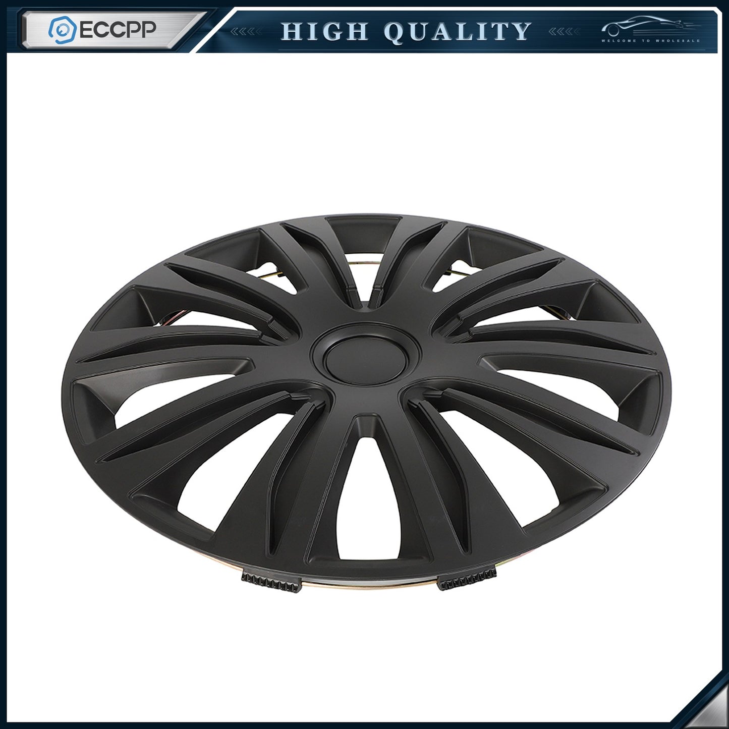 ECCPP 4 Pcs Wheel Covers Kit Black For R17 Tire Snap On Wheel Hub Caps 17 inch