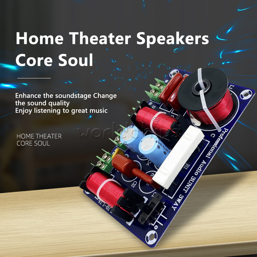 3-Way 250W 850/5200Hz Frequency Divider DIY Speaker Filter Treble Medium Bass