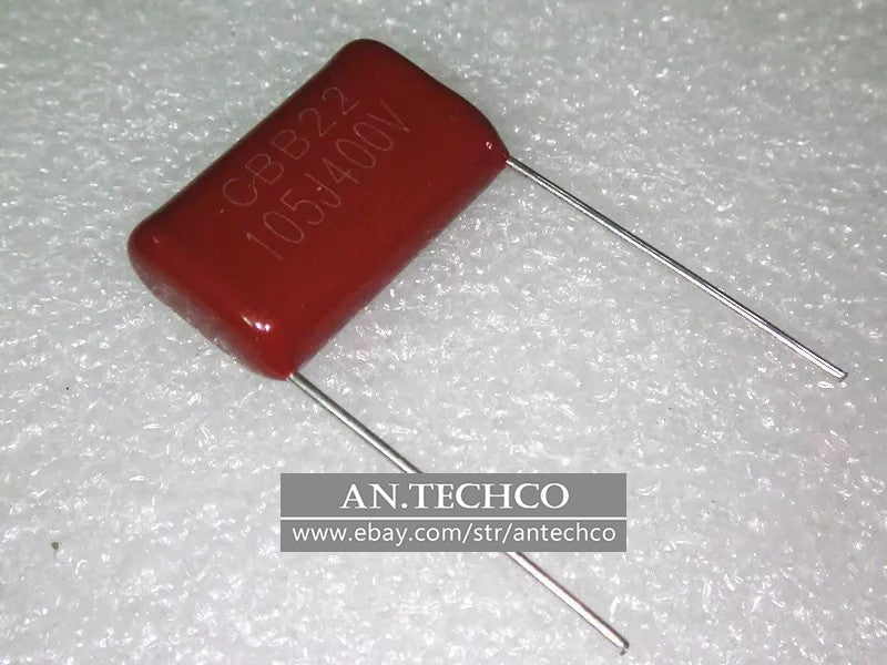 100pcs CBB 400V 105J 1uF Metallized Film Capacitor P=20MM