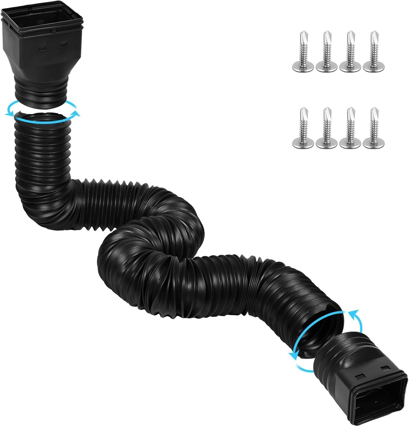 11.5Ft Long Gutter Downspout Extensions Flexible, Drain Downspout Extender, down