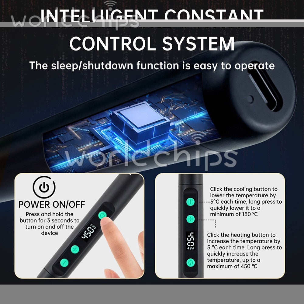 Smart Soldering Iron Kit Electronics Welding Irons Solder Tools Adjustable Temp