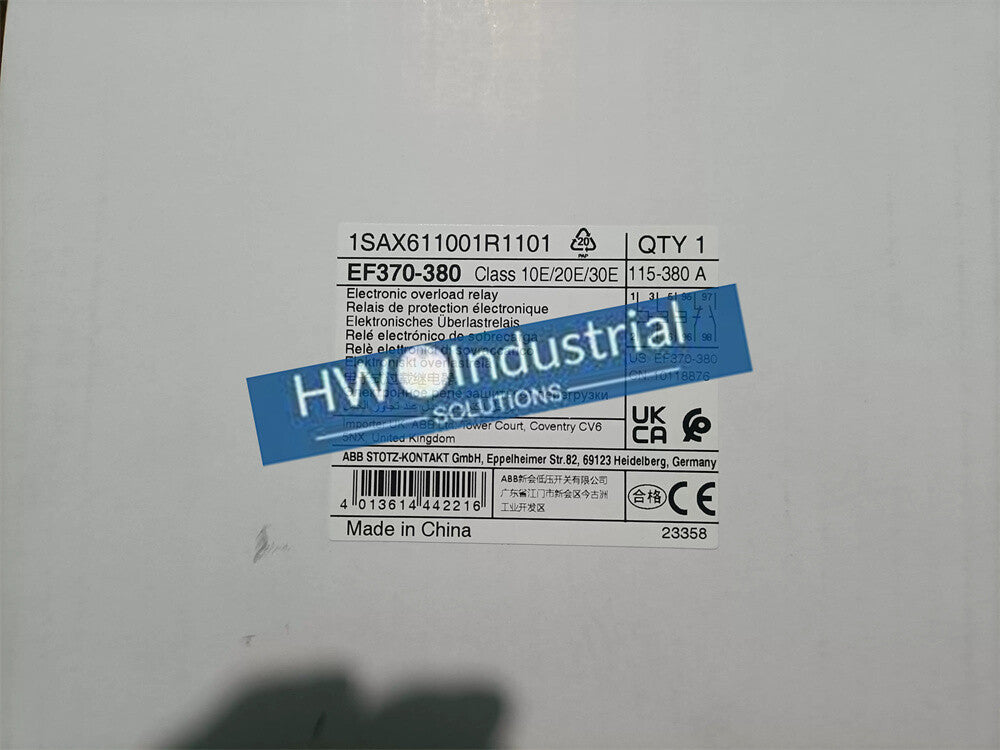 1/Piece EF370-380 115-380A  ABB Electronic Overload Relay 1SAX61100R1101