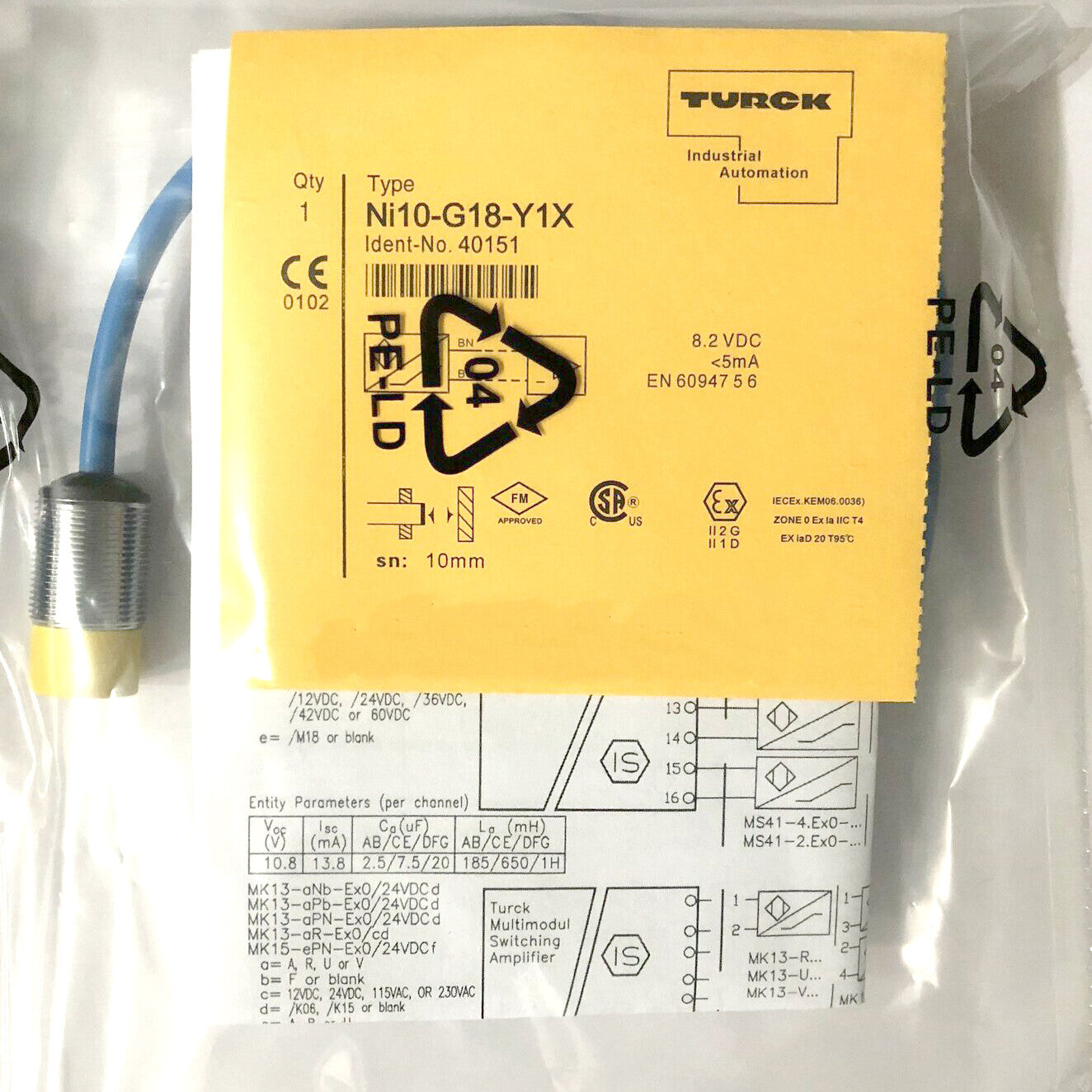 TURCK Ni10-G18-AN6X Ni10-G18-AP6X Ni10-G18-Y1X Ni15-M30-AN6X Inductive Sensor