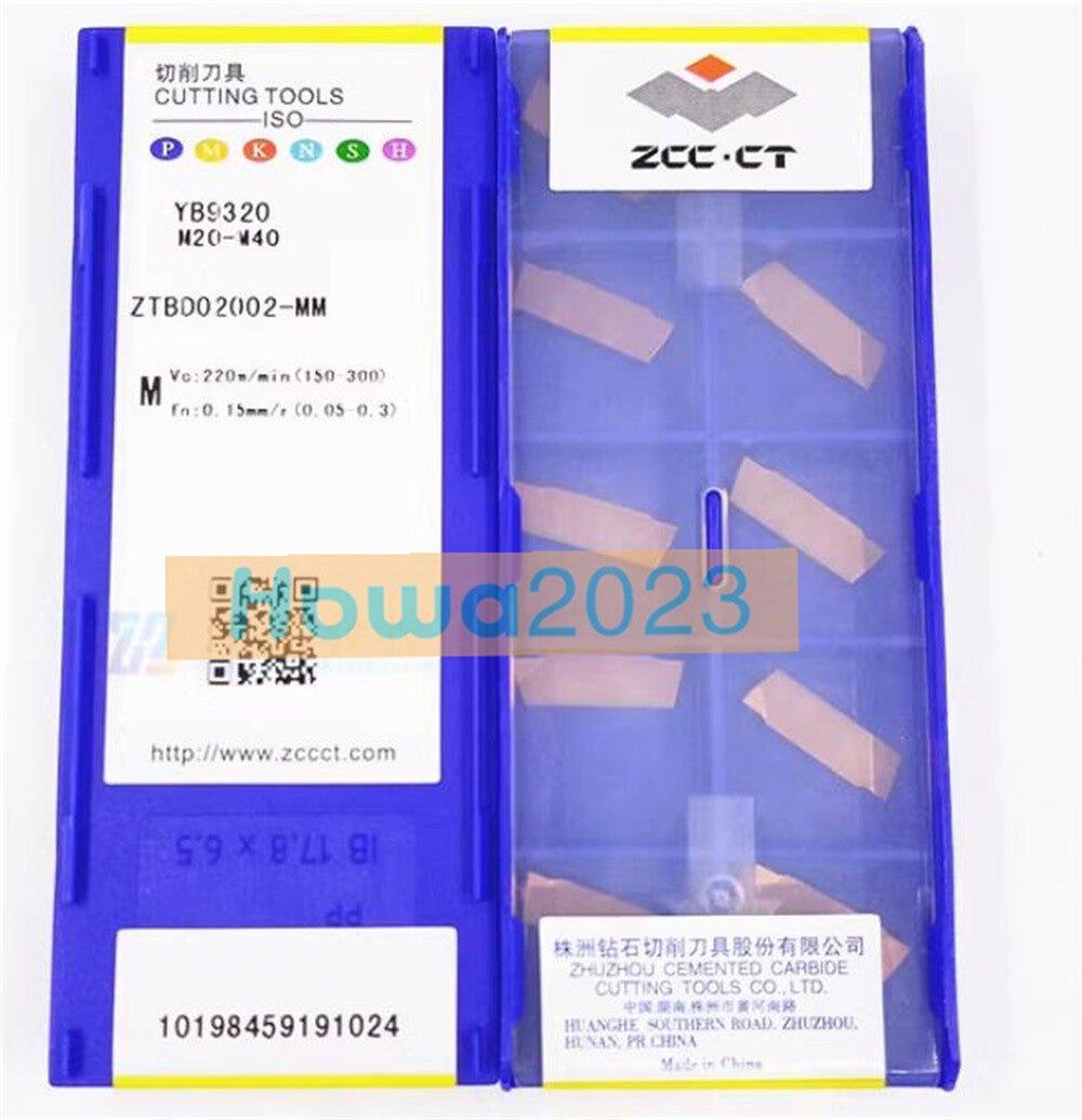 10Pcs/BOX ZCC.CT YB9320 ZTBD02002-MM CNC Grooving Blade Carbide Inserts