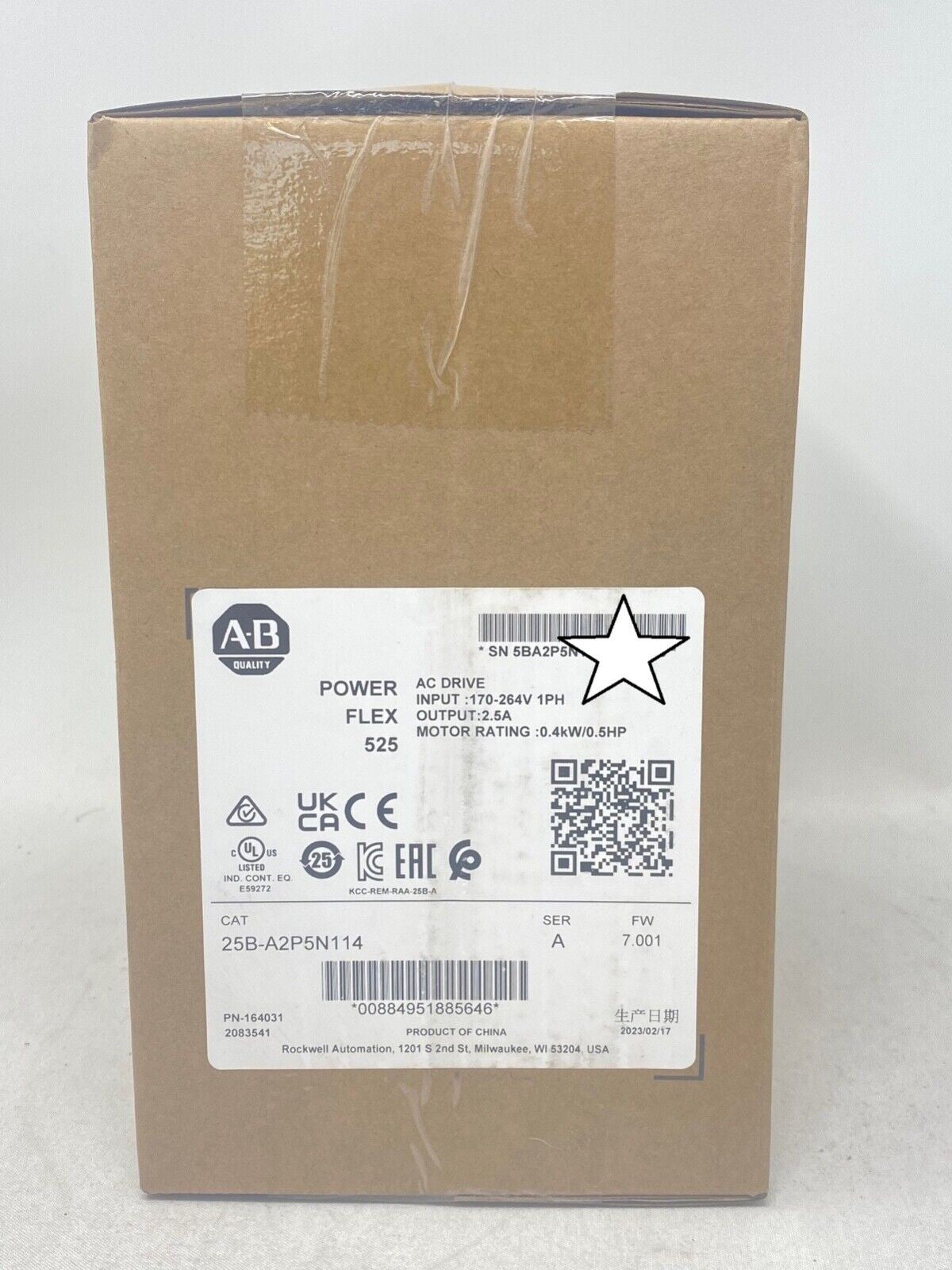 Sealed For Allen-Bradley 25B-A2P5N114 /A PowerFlex 525 AC Drive 240V 2.5A 0.5HP